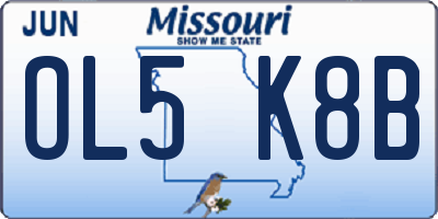 MO license plate OL5K8B