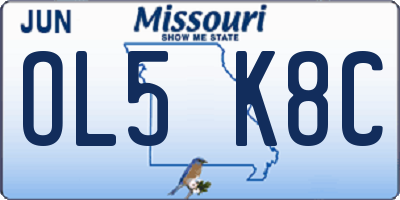 MO license plate OL5K8C