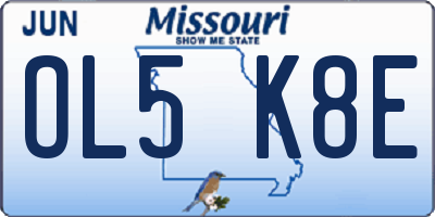 MO license plate OL5K8E