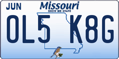 MO license plate OL5K8G