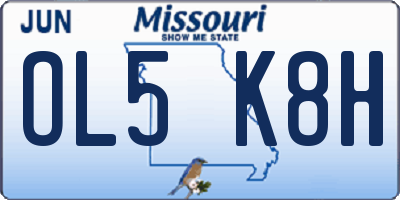 MO license plate OL5K8H