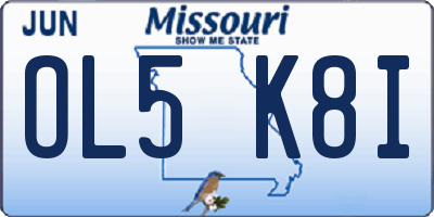 MO license plate OL5K8I