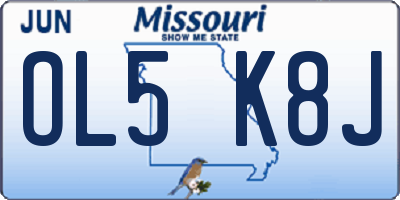 MO license plate OL5K8J