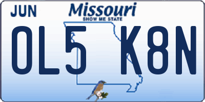 MO license plate OL5K8N