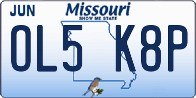 MO license plate OL5K8P