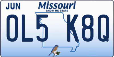 MO license plate OL5K8Q