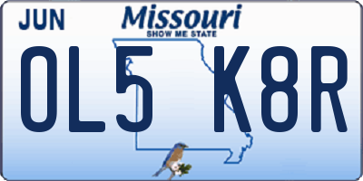 MO license plate OL5K8R