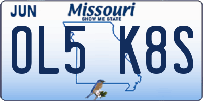 MO license plate OL5K8S