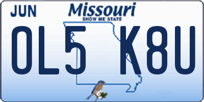 MO license plate OL5K8U