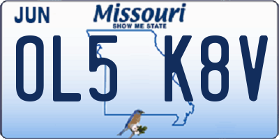 MO license plate OL5K8V