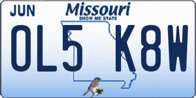 MO license plate OL5K8W