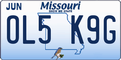 MO license plate OL5K9G