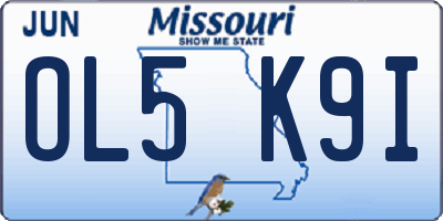MO license plate OL5K9I