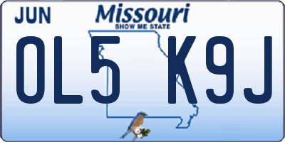 MO license plate OL5K9J