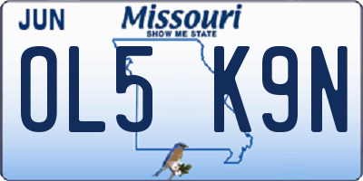 MO license plate OL5K9N