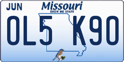 MO license plate OL5K9O