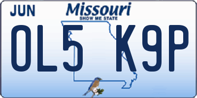 MO license plate OL5K9P