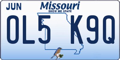 MO license plate OL5K9Q