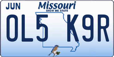MO license plate OL5K9R