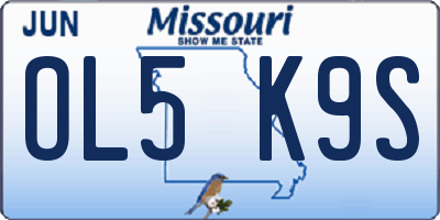MO license plate OL5K9S