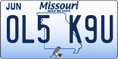 MO license plate OL5K9U