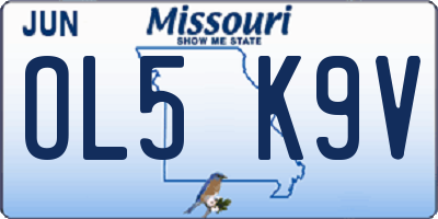 MO license plate OL5K9V