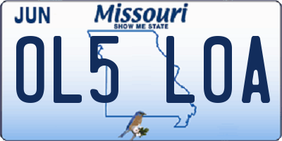 MO license plate OL5L0A