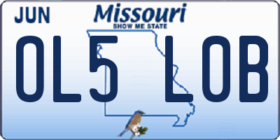 MO license plate OL5L0B