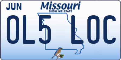 MO license plate OL5L0C