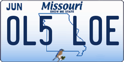 MO license plate OL5L0E
