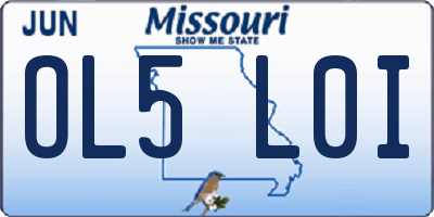MO license plate OL5L0I