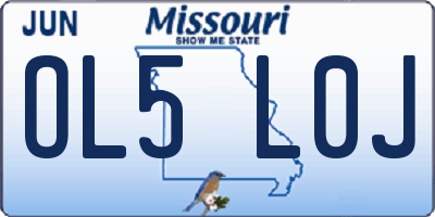 MO license plate OL5L0J