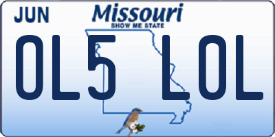 MO license plate OL5L0L