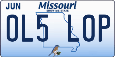 MO license plate OL5L0P
