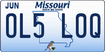 MO license plate OL5L0Q