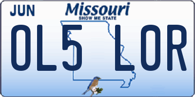 MO license plate OL5L0R