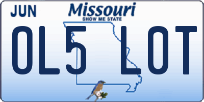 MO license plate OL5L0T