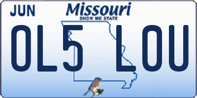 MO license plate OL5L0U