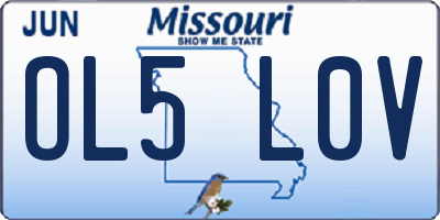MO license plate OL5L0V