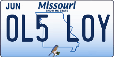 MO license plate OL5L0Y