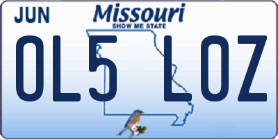 MO license plate OL5L0Z