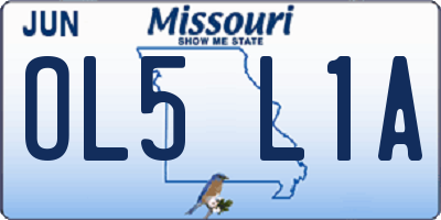 MO license plate OL5L1A