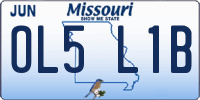 MO license plate OL5L1B