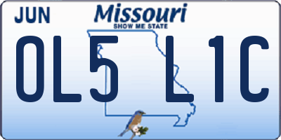 MO license plate OL5L1C