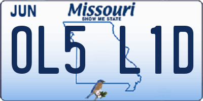 MO license plate OL5L1D