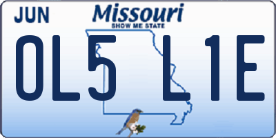 MO license plate OL5L1E