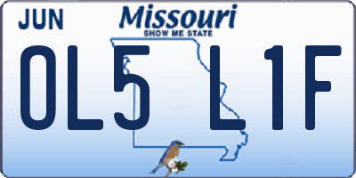 MO license plate OL5L1F