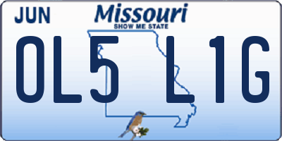 MO license plate OL5L1G