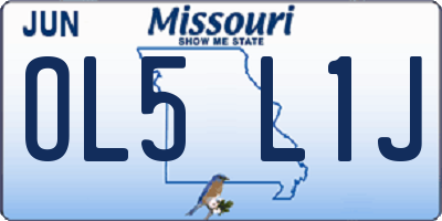 MO license plate OL5L1J