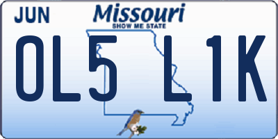 MO license plate OL5L1K